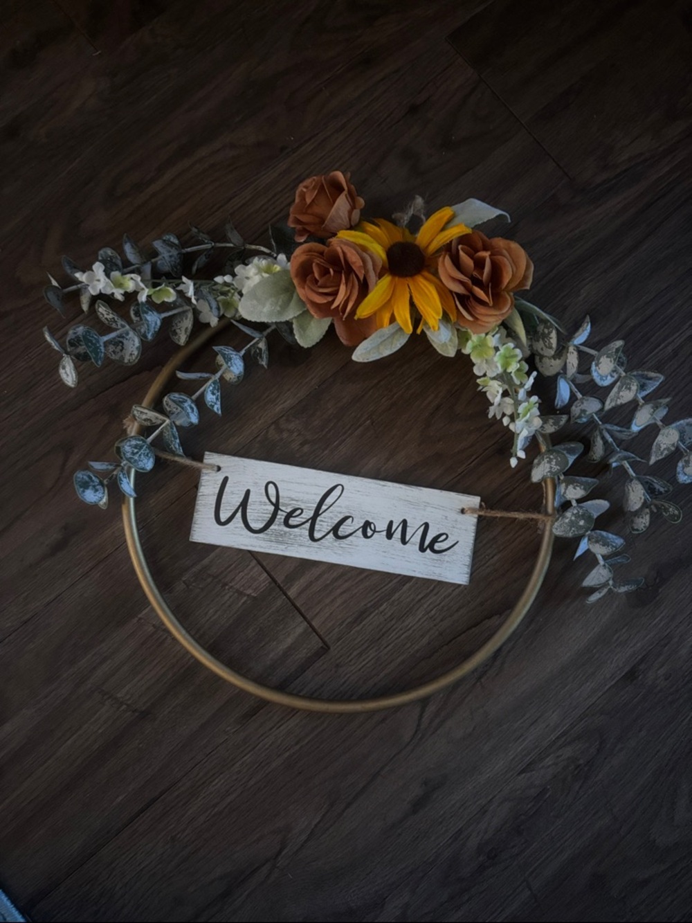 Welcome Door Sign with Florals